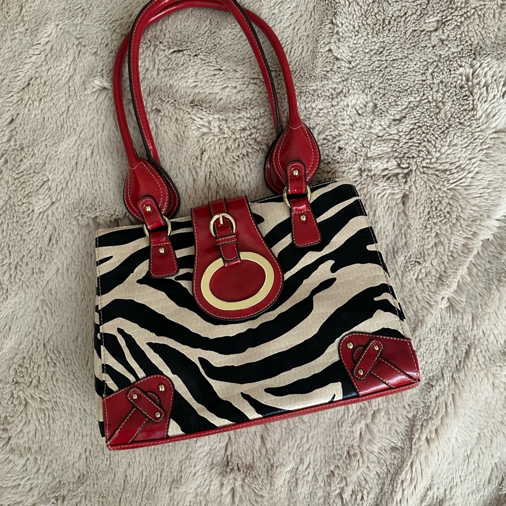 Y2K Zebra Buckle Bag
